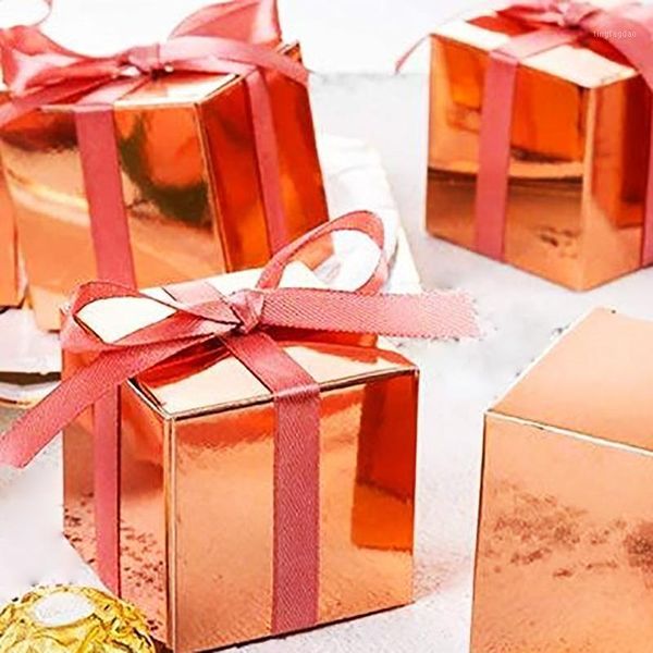 

gift wrap 20pcs party supplies box solid color rose gold baby shower candy paper boxes packing cookie bags kids birthday decor1