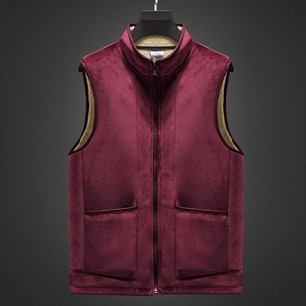 

vest men jacket men vest 2020 autumn winter coat warm sleeveless jacket casual coat fleece thermal plus size, Black;white