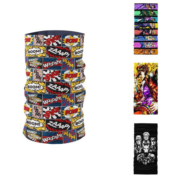 

diy production dustproof turban hair accessories funny anime character printed magic sports outdoor cycing mask headscarf, Blue;gray