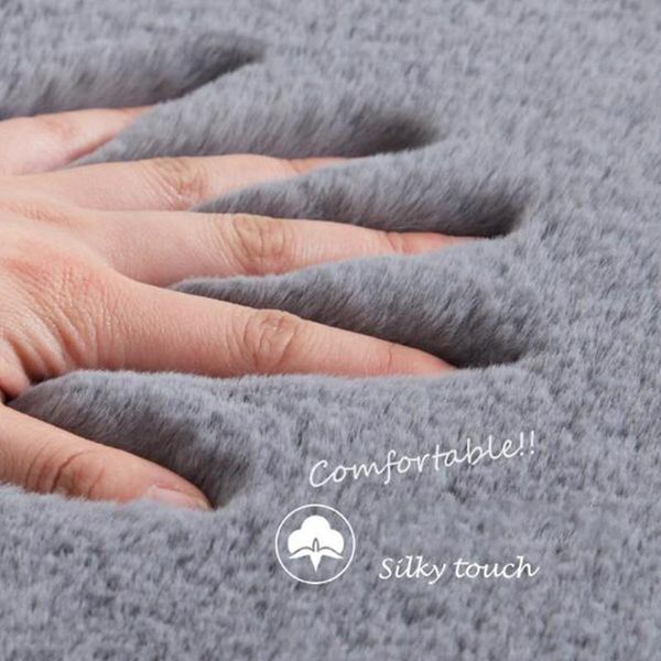 

solid color carpet living room home imitation fur carpet soft fluffy large rugs for children's bedroom non-slip rug grey