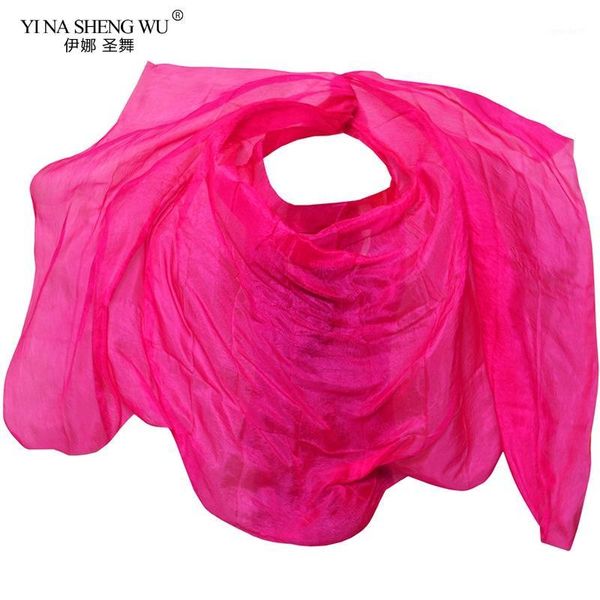 

stage wear silk belly dance veil shawl scarf solid color practice performance 250 / 270 * 114 cm props1, Black;red