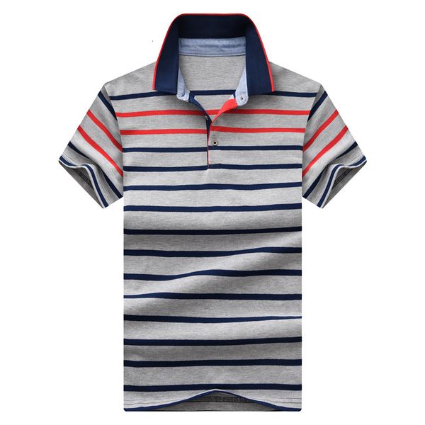

summer men's casual breathable plus size 4xl 3xl striped short sleeve polo shirt pure cotton fashion men clothing, White;black