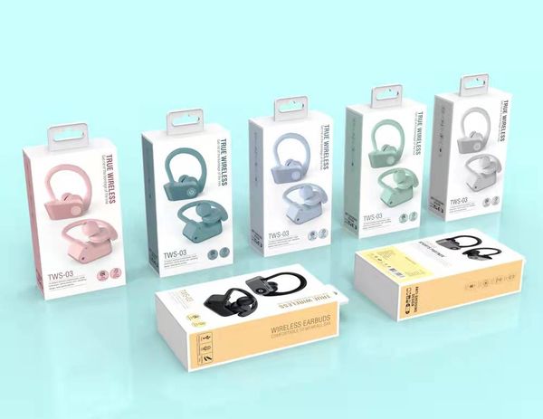 

tws-03 sport wireless headphones with bluetooth button control tws03 earbuds earphone with retail package pk s1