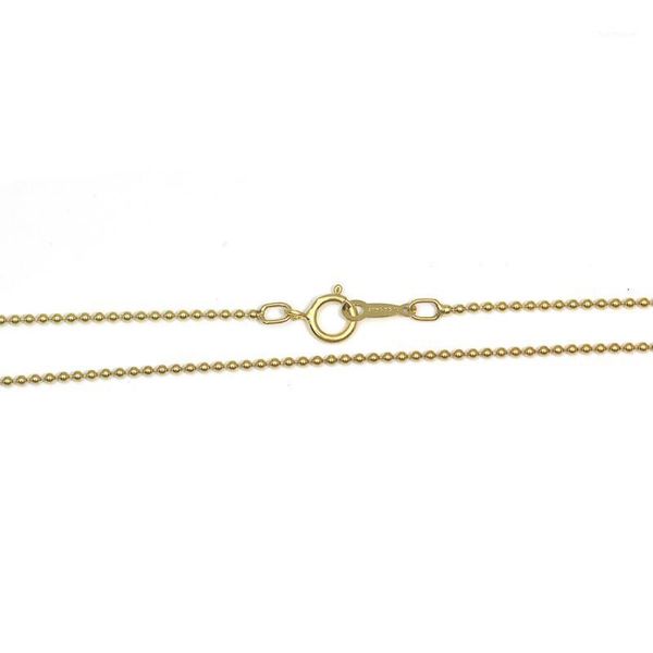 

beadsnice beaded chain necklace gold filled ball necklace finished dainty women jewelry 401051, Silver