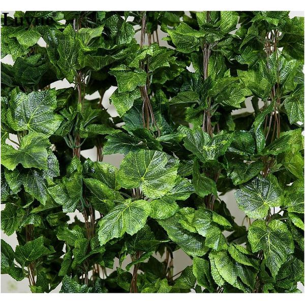 

christmas party 10pcs artificial silk grape leaf garland faux vine ivy indoor /outdoor home decor wedding jllsoa yummy_shop