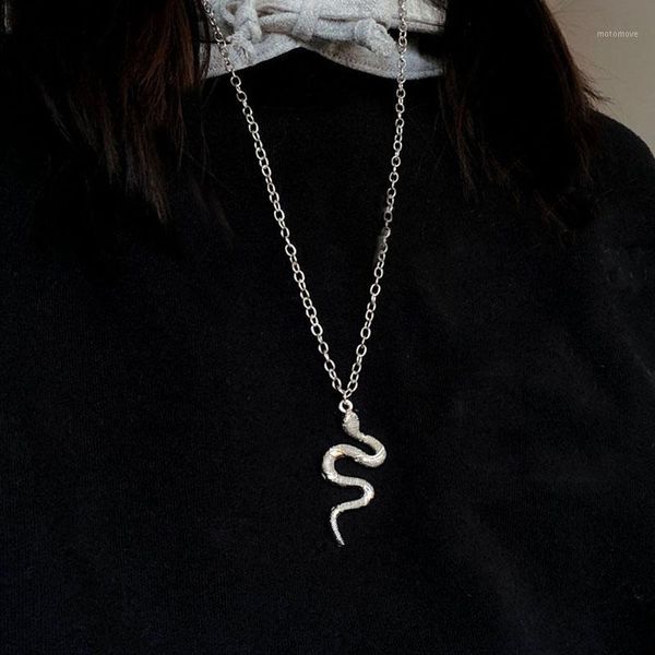 

pendant necklaces unique punk poisonous snake necklace for women creative geometric long chain ladies fashion jewelry yn17101, Silver