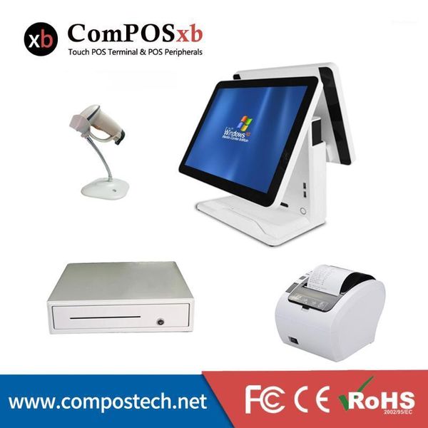 

monitors system retail all in one machine 410mm cash drawer 1d scanner printer1