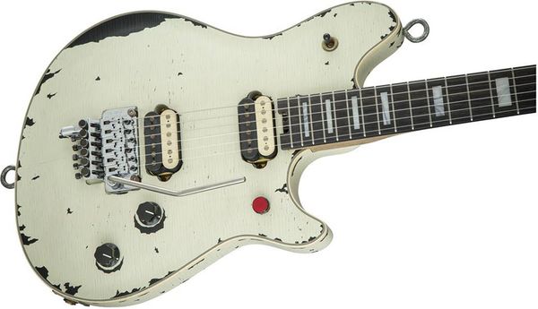 

aged eddie van halen wolf gang guitar vintage white relic electric guitar red switch tremolo