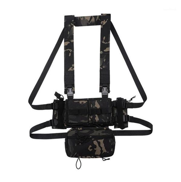 

hunting jackets tactical nylon chest rig vest magazine pouch holster molle system waist men accessories1, Camo;black