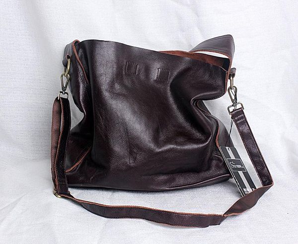 

genuine leather big bags female brief one shoulder casual soft leather cross-body bag big 2020
