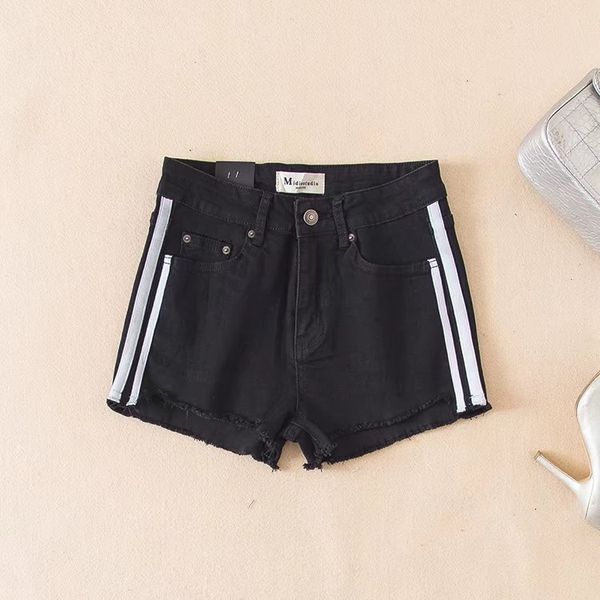 

summer new vertical stripe stretch shorts for women, Blue