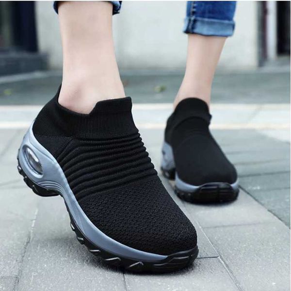 

women shoes sneakers fashion trainers orthopedic walking outdoor platform casual sock chunky slip on mujer knited light weigh