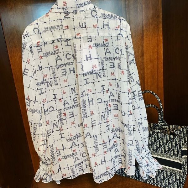 

women's 2020 original luxury designer shirt lapel long-sleeved t shirt blouse women's long-sleeved shirt free, White;black