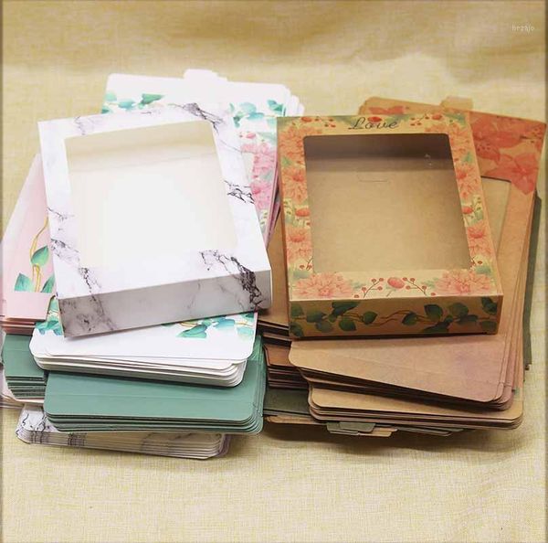

gift wrap 50/20pcs large gifts package box with window diy flower design thank you wedding candy cake home party paper box1