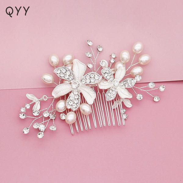 

цветок лист люкс свадебные волосы расческой клип rhinestone цвета серебра ювелирные изделия штыри для женщин аксессуары невеста головной убо, Silver