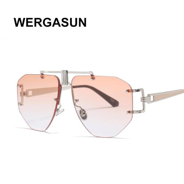 

sunglasses wergasun women design fashion classic style gradient lens men vintage brand, White;black