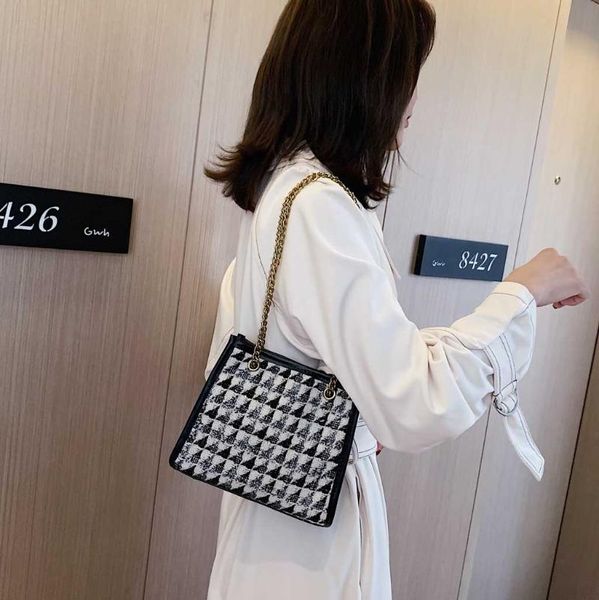 

2020 new simple contrast color chain messenger bag fashion casual shoulder bag bolsos mujer de marca famosa 2020 de marcas#3