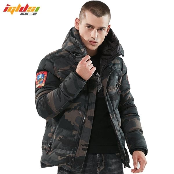 

bomber winter jacket men thicken warm tactical parkas hooded coat camouflage army military embroider jacket padded overcoat 201217, Black
