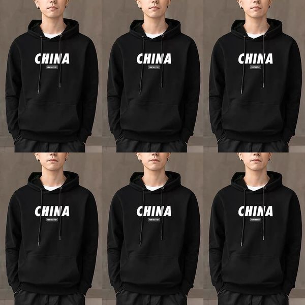 

t7dmm autumn men's korean casual hooded new autumn style loose men's korean casual sweater sweaterhooded sweater new loose style p, Black