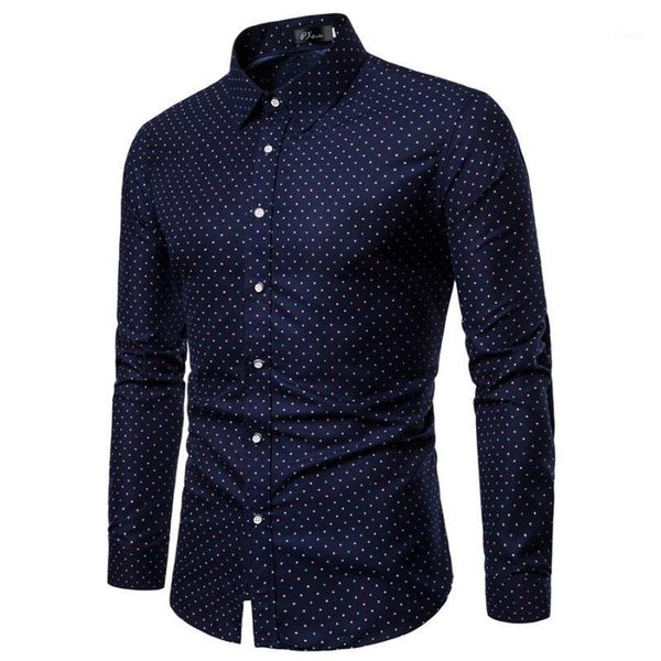 

5xl large size mens shirts polka dot casual all match men shirt button new arrival males clothings basic blouses1, White;black