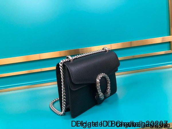 

2020 brand women's one-shoulder 7a high-end custom quality diagonal cross bag fashion trend leisure style gold metal black
