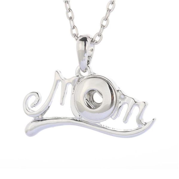 

boom life new fashion letter jewelry snap buttons necklaces link chain 60cm with crystal pendant fit 12mm snap buttons bbyxqj, Silver