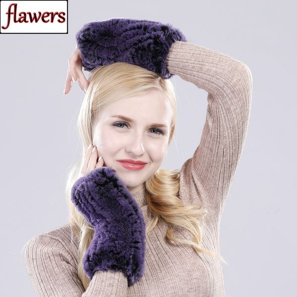 

winter girl natural real rex rabbit fur gloves good elastic knitted rex rabbit fur mittens lady real rex rabbit fur gloves 201020, Blue;gray