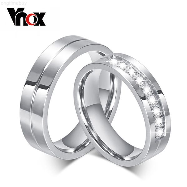 

factorywfzkrings 10pcs/lots steel wholesale stainless 6mm couple wedding ring cz stone provide mix size y1124, Golden;silver