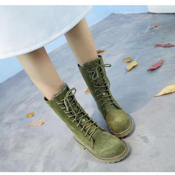 

подлинная снега сапоги кожаные женские туфли на танкетке женщина 2020 теплые женские зимние ботинки pigskin плюшевые дамы платформа добыч, Black