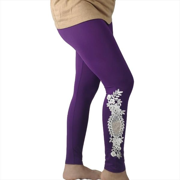 

shikoroleva xs 7xl leggings women cotton lace decoration leggings 2020 leggins plus size long leggings plus size leg pants, Black