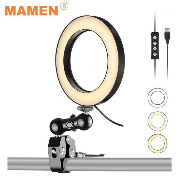 

flash heads mamen 6 inches stepless dimming ring light with magic arm clamp usb powered for youtube video chat makeup reading fill light1