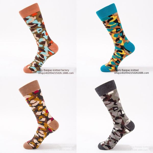 

0ldwv новая мода счастливым и winterpersonalized socksmedium осенью высокие мужские носки yubmh и эластичные носки камуфляж, Black