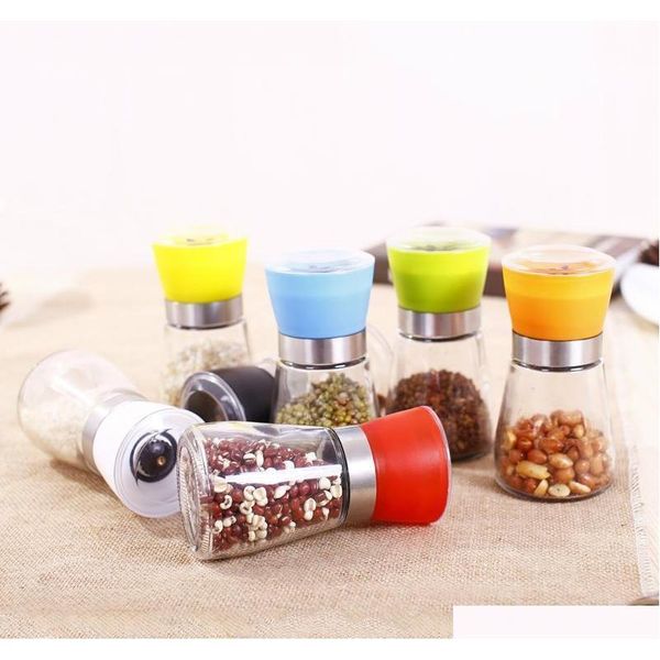

kitchen tool salt pepper grinder mill manual glass pepper muller spice grinding bottle seasoning pot colorfu jllesp dh_niceshop