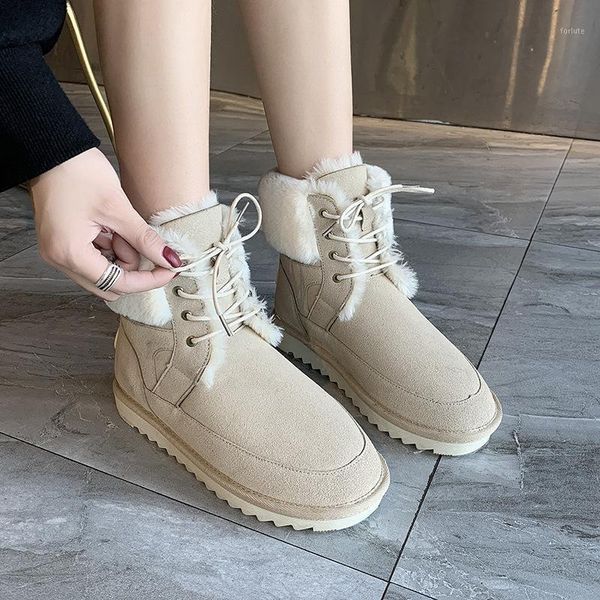 

ankle boots female winter 2020 trend casual snow boots for women fashion fur designer shoes women's flat shoes woman booties new1, Black