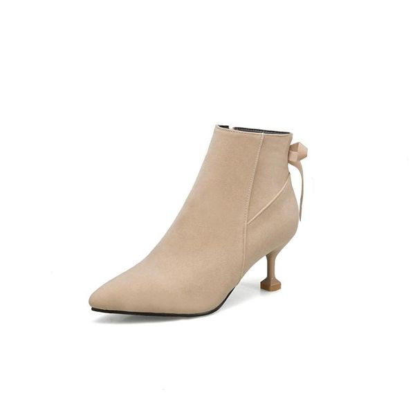 

boots big size pointed women shoes ankle for ladies woman winter, Black