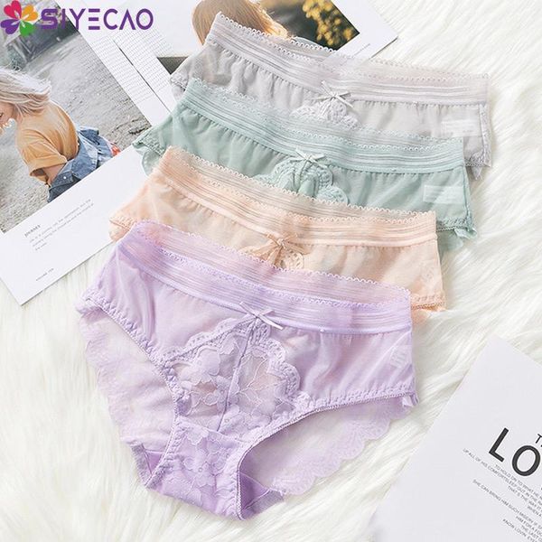 

women's underwear ladies lace bow panties low-rise super thin cotton crotch panties breathable briefs lingerie intimates1, Black;pink