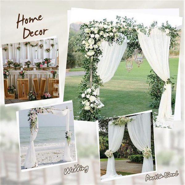 

stand arch cloth decoration p booth background party curtains ready made white organza wedding party drapes backdrop curtain