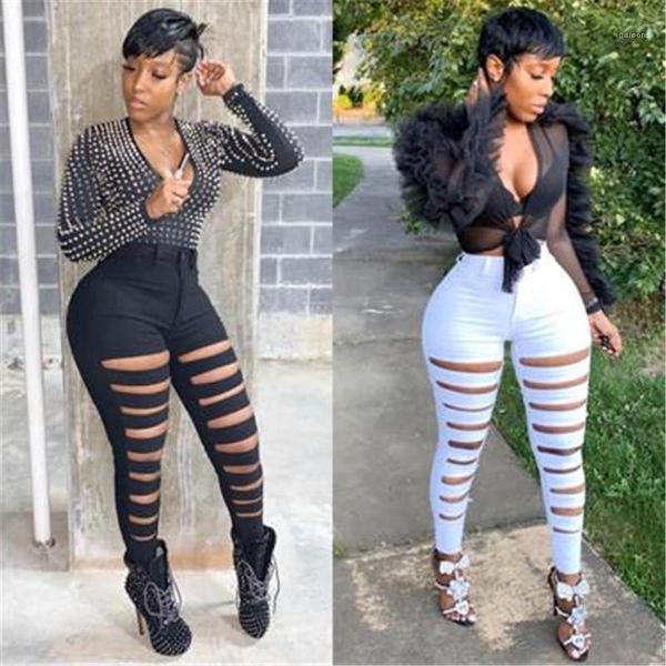 

ladies ripped trousers fashion trend leggings fitness sports trouser athletic pants designer female high waist zipper white sweatpants, Black;white