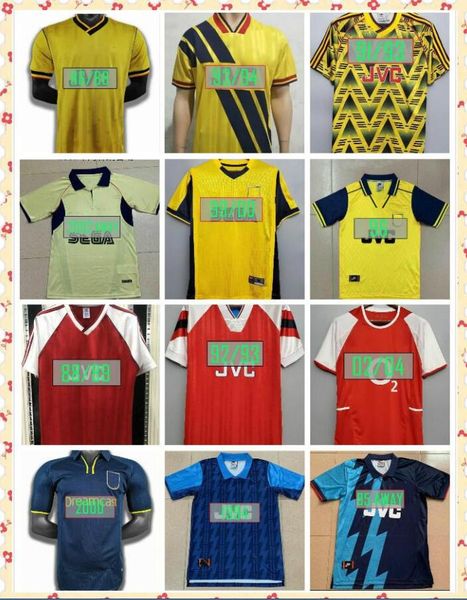 

retro wright adams henry bergkamp vieira petit suker pirès overmars kanu soccer jerseys vintage kit classic shirt, Black;yellow