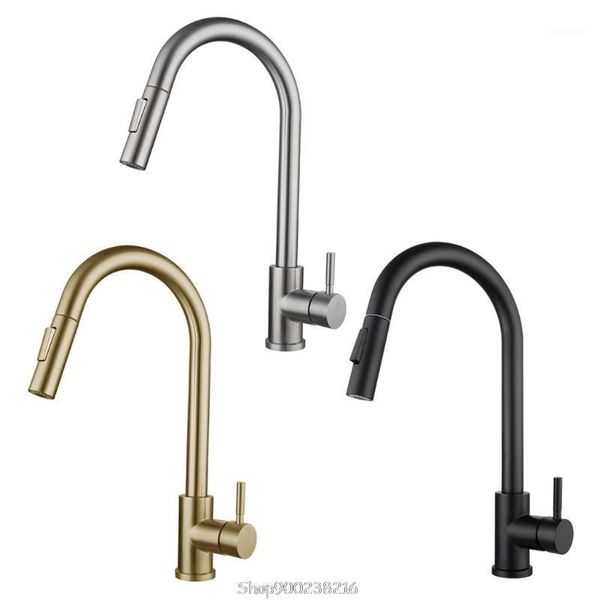 

bathroom sink faucets 1/2" touch on kitchen with pull down sprayer smart deck plate stainless steel d03 20 dropship1