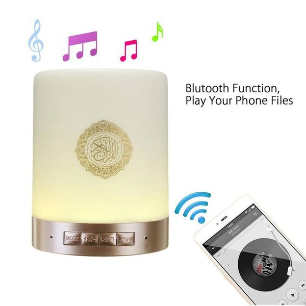

quran wireless bluetooth speaker colorful led light koran reciter muslim speaker support mp3 fm tf card radio remote control