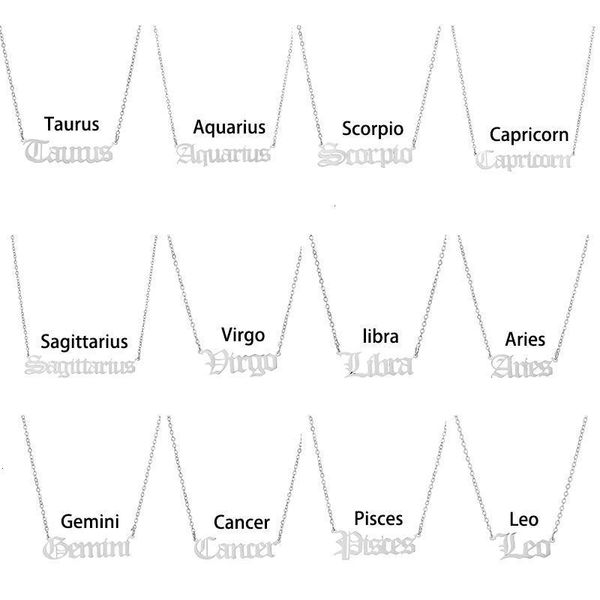 

letter necklace zodiac stainless arrival steel taurus new aquarius scorpio gemini sagittarius pendant jewelry dkvwg