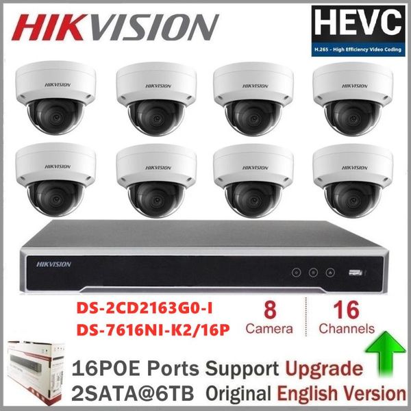 

wireless camera kits hikvision 16ch poe nvr cctv security system indoor / outdoor video surveillance 6mp dome ip