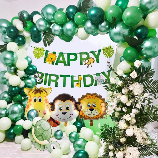 

animals banner decoration safari jungle theme animal balloons 1st birthday party decor wild one