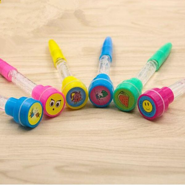

multifunction light up bubble sticks stamp ballpoint pen children award gift party favor birthday christmas halloween gift 1027