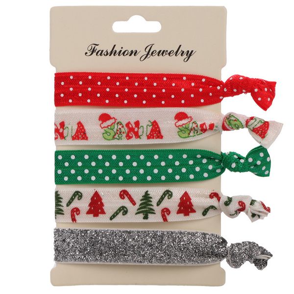 

christmas elastic hairband girl headband women elastic hair bands hair tips accessories hair rope tie, Black;brown