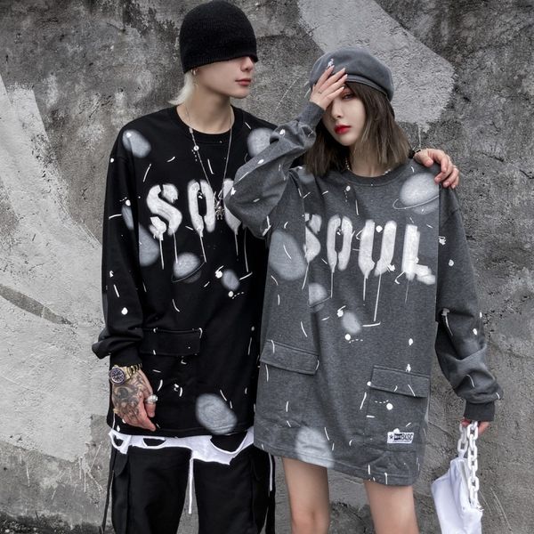 

2021 autumn couple winter college loose around the neck country sweater in male female fashion sports and leisure botto long sleeve k3f2, Black;brown