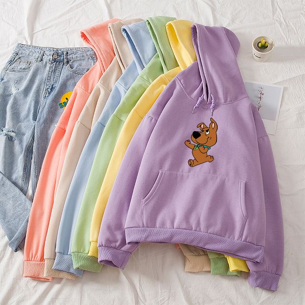 

winter women's cotton hoodies full sleeve hoodie cute dog print sweatshirt harajuku kawaii hoodies women female itself sudaderas, Black