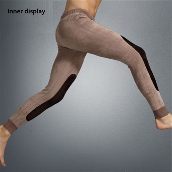 

mens long underwear merino wool knee thicken thermal pants men winter cloth fleece male legging long john underpants super warm 201102, Black;white