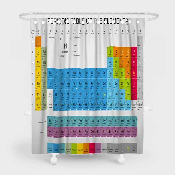

custom periodic table washable bath curtains 180x180cm waterproof decor shower curtains with hooks for home l dorm
